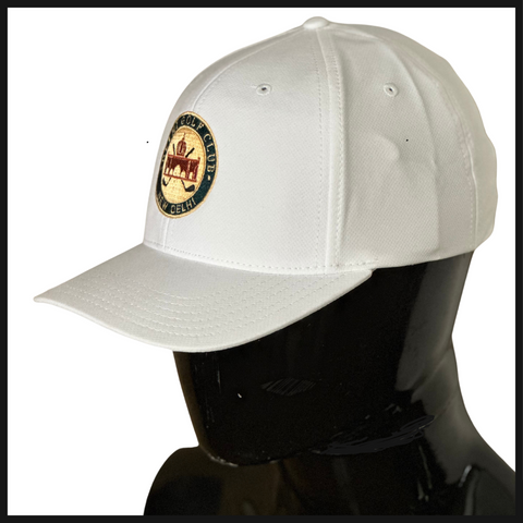 Delhi Golf Club @ Tour Performance caps full logo (white and navy)