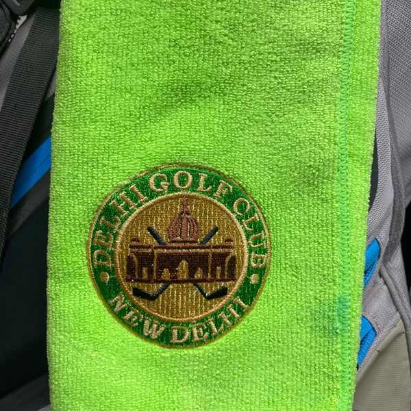 Delhi Golf Club © Flourescent Green Golf Towel with DGC Logo
